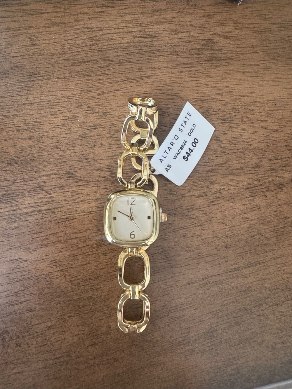 Altar'd State Gold Chain-Link Square Dial Watch - NWT
